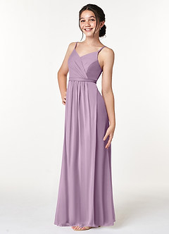 Azazie Luxy Junior Wisteria Pleated Mesh Dress image5