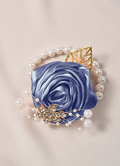 front 6PC Matching Color Bridesmaids Wrist Corsage with Pearl Bracelet