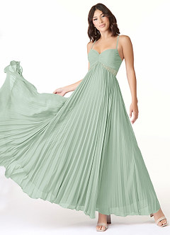 Azazie Devyn Bridesmaid Dresses Agave A-Line Corset Chiffon Dress image1