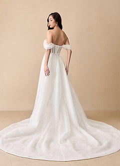 Azazie Eos Vestidos de novia Vestido de Diamante Blanco de Cuentas de Corte Sirena con Vestidos sin tirantes image3