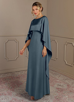 Azazie Eli Mère de la mariée Robes Robe Fourreau en Satin extensible Col de bateau Violet Crépusculaire image3