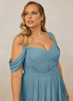 Christian Siriano Bridal for Azazie 1013 Bridesmaid Dresses Moody Blue A-Line Off the Shoulder Chiffon Dress image14