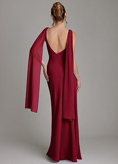 Azazie Essence Bridesmaid Dresses Burgundy Sheath Chiffon Dress image8