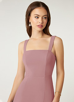 Azazie Alara Kleider zum Anprobieren zu Hause Etui Seitliche Cut-Outs Stretch-Chiffon Kleid Wüstenrose image6