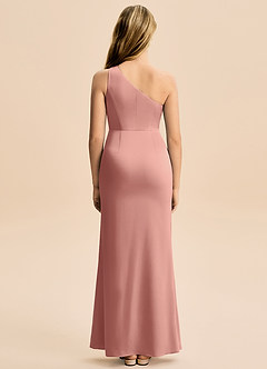 Azazie Akilah Junior Robe Fourreau en Satin extensible Plissée Rosette image6