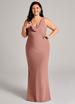 Azazie Rylina Bridesmaid Dresses Cedar Rose Mermaid Pleated Chiffon Dress image10