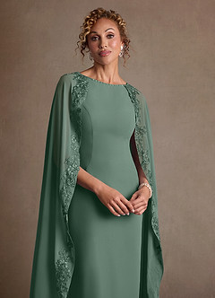 Azazie Artemisia vestidos de madre de la novia Vestido de Eucalipto de Gasa de Corte Recto con Encaje image6