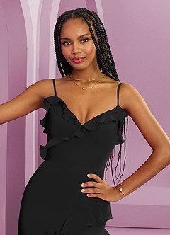 Barbie ♥ Azazie Brudtärnklänningar Klänning av Tubklänning i Chiffong Svart image7