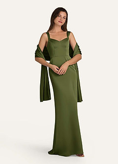 front Azazie Chal De Satén Elástico Irlanda En Colores A Juego