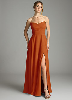 Azazie Ayla Abiti da Damigella Abito A-Line in Chiffon Scollo a Cuore Paprika image7