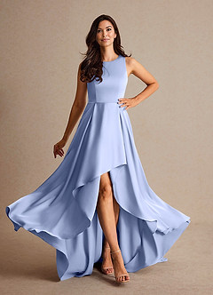 Azazie Niles Mère de la mariée Robes Robe Trapèze en Satin extensible Traînes Eis image2