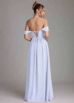 Azazie Caterina Brudepigekjoler En streg Korset Chiffon Gulv-længde Kjole image10