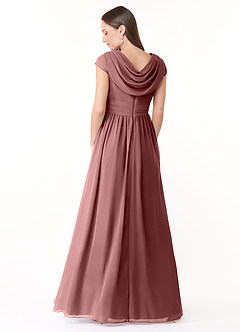 Azazie Organa Bridesmaid Dresses Desert Rose A-Line Pleated Chiffon Dress image2