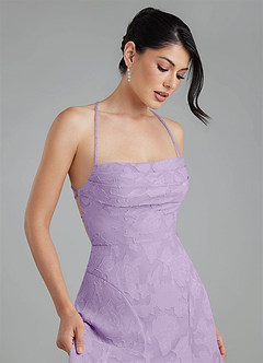 Azazie Tatum Brautjungfernkleider A-Linie Korsett Blumen-Burnout Kleid Flieder image3
