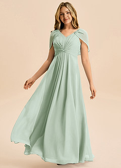 Azazie Emma Junior Klä av A-Line i Chiffong Plisserad image4