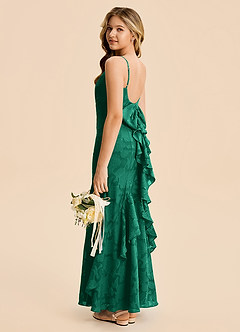 Azazie Lioren Junior Meerjungfrau-Linie Gestreift Blumen-Burnout Kleid Smaragd image3