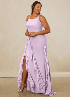 Christian Siriano Bridal for Azazie 1006 Bridesmaid Dresses Frosted Lilac Mermaid Ruched Chiffon Dress image11