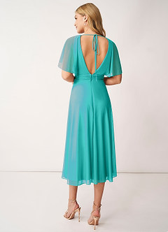 Azazie Tinsley Brautjungfernkleider A-Linie Plissee Gittergewebe Kleid Spa image7