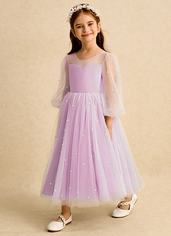 Azazie Trudy Flower Girl Dresses Candy Pink Ball-Gown Sweetheart Neckline Tulle Dress image4