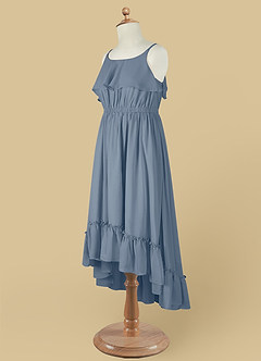 Azazie Karmen Blumenmädchenkleider A-Linie Gestreift Chiffon Kleid Zwielichtviolett image11