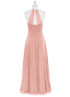 Azazie Ginger Robes de demoiselle d'honneur Robe Trapèze en Mousseline de soie Dos nu plissé Rosette image7