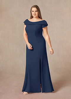 Azazie Cupid Mother of the Bride Dresses A-Line Boatneck Lace Chiffon Floor-Length Dress image8
