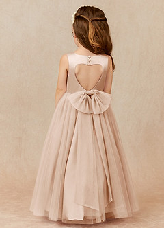 Azazie Muni Flower Girl Dresses English Rose A-Line Bow Tulle Dress image1