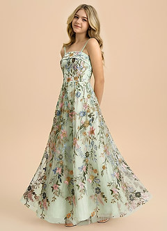 front Azazie Evangeline Junior Formal Dress