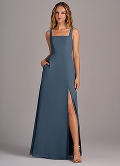 Azazie Debra Bridesmaid Dresses Neptune A-Line with Pockets Chiffon Convertible Dress image5