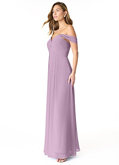 Azazie Kaitlynn Bridesmaid Dresses Wisteria Empire Ruched Chiffon Convertible Dress image4