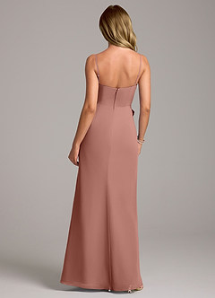 Azazie Tahlia Bridesmaid Dresses Cedar Rose A-Line with Belt Chiffon Dress image7