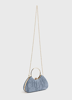 front Matching Color Floral Burnout Pleated Handbag