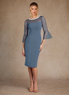 Azazie Bellevue Abiti per la Madre della Sposa Abito Tubino in Crepe Elasticizzato Perline Crepuscolo image1