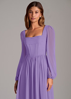 Azazie Maree Abiti da Damigella Abito A-Line in Chiffon Corsetto Tahiti image7