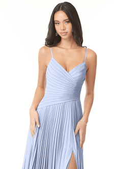 Azazie Vini Robes de demoiselle d'honneur Robe Trapèze en Mousseline de soie Col V plissé Eis image6