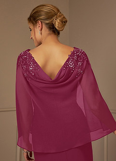 Azazie Carmela Mother of the Bride Dresses Mulberry Sheath Lace Chiffon Dress image7