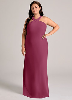 Azazie Doretta Bridesmaid Dresses Mulberry Mermaid Pleated Chiffon Dress image8