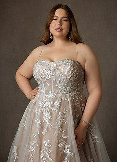 Azazie Keri Suknie ślubne Suknia balowa Bez ramiączek Sznurówka Pociąg sądowy Sukienka image18