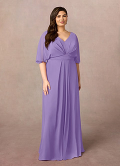 Azazie Oksana Mother of the Bride Dresses Tahiti A-Line V-Neck Pleated Chiffon Dress image6