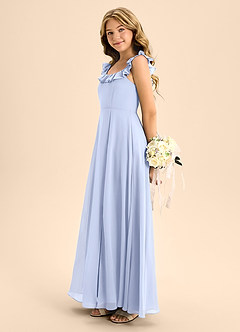 Azazie Callie Junior Ice A-Line Ruched Chiffon Dress image7