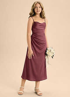 Azazie Mai Junior Klä av Tubklänning i Stretch Satin Plisserad image5