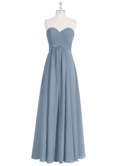 Azazie Yazmin Abiti da Damigella Abito Convertibile A-Line in Chiffon Scollo a Cuore Blu Polveroso image8