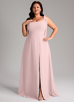 Azazie Debra Bridesmaid Dresses Blushing Pink A-Line with Pockets Chiffon Convertible Dress image10