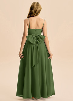 Azazie Bear Junior Olive A-Line Pleated Chiffon Dress image2