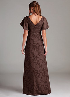 Azazie Ambrosia Bridesmaid Dresses Ganache A-Line Pleated Floral Burnout Dress image7