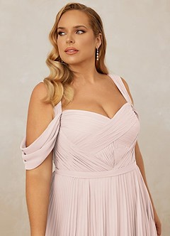 Christian Siriano Bridal for Azazie 1013 Bridesmaid Dresses Rose Petal A-Line Off the Shoulder Chiffon Dress image14
