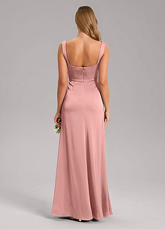 Azazie Frostine Bridesmaid Dresses Rosette A-Line Bow Stretch Satin Dress image2