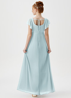 Azazie Bondi Junior A-Linie Seitliche Cut-Outs Gittergewebe Kleid Nebel image2