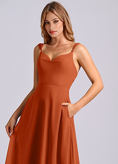 Azazie Beatrice Bridesmaid Dresses Burnt Orange A-Line Sweetheart Neckline Chiffon Dress image6