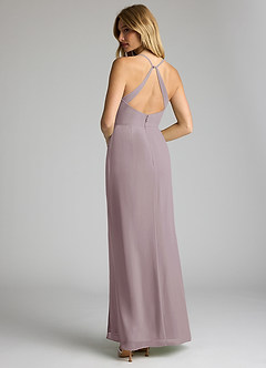 Azazie Becca Bridesmaid Dresses Dusk Sheath V-Neck Chiffon Dress image6